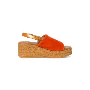 Sandale din piele si piele ecologica cu talpa wedge