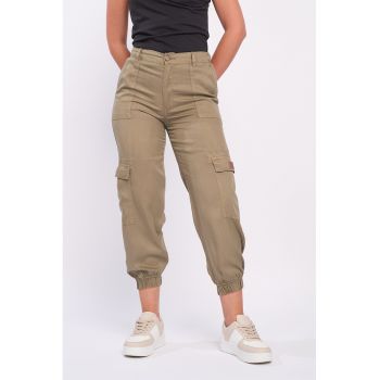 Pantaloni cargo din lyocell