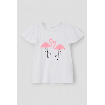 Tricou de bumbac cu flamingo ieftin