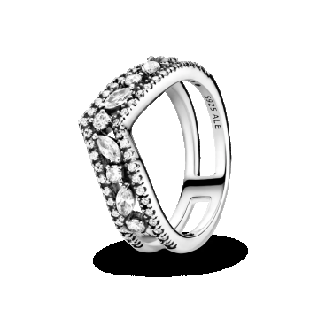Inel de tip wishbone dublu cu tăiere de tip marchiză din argint 925, Pandora ieftin
