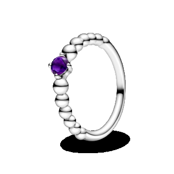 Inel mărgelat violet Piatra lunii Februarie, Pandora ieftin