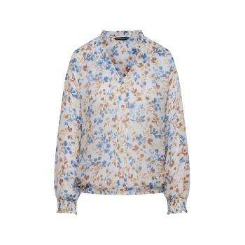 Bluza cu decolteu in V si model floral