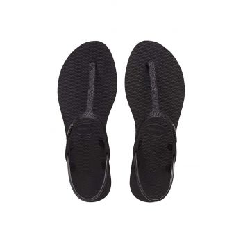 Havaianas sandale YOU PARATY GLITTER femei, culoarea negru, cu toc plat, 4148951.0090 ieftini