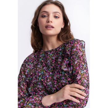 Rochie mini evazata cu imprimeu floral la reducere