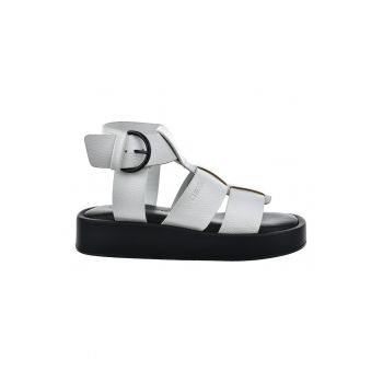 Sandale wedge de piele ecologica