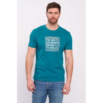 Tricou de bumbac cu imprimeu text