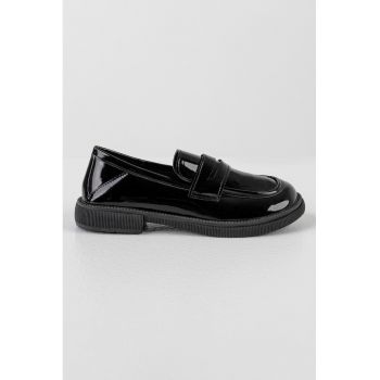 Pantofi loafer de piele ecologica cu model uni