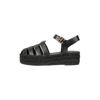 Sandale wedge de piele