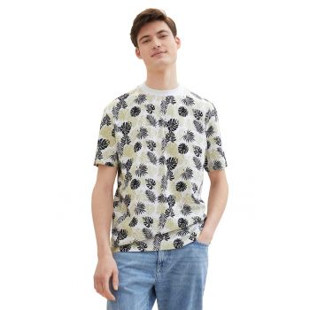 Tricou de bumbac cu model tropical