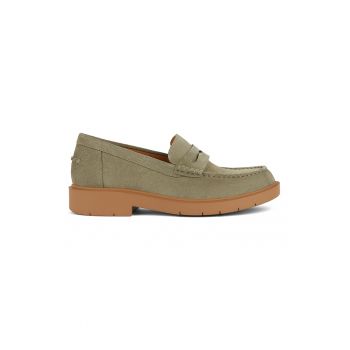 Pantofi loafer uni de piele intoarsa