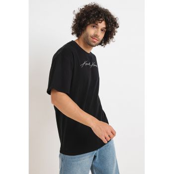 Tricou cu imprimeu si maneci cazute