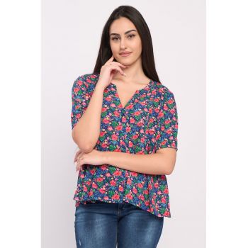 Bluza lejera cu imprimeu floral la reducere