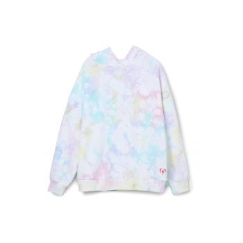 Hanorac cu imprimeu tie-dye si model unicorn