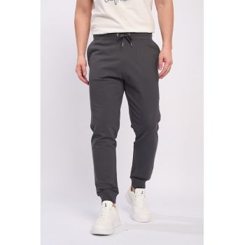 Pantaloni de trening cu talie medie si snur de ajustare