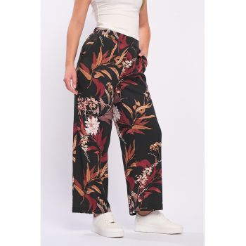 Pantaloni din viscoza cu imprimeu floral