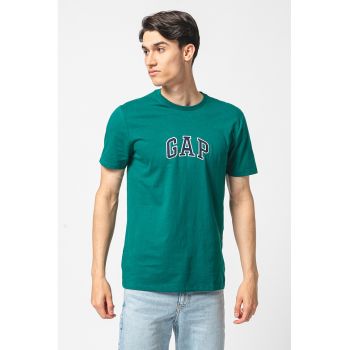 Tricou de bumbac cu logo brodat