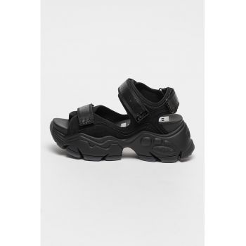 Sandale wedge cu velcro