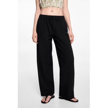 Pantaloni din amestec de in cu snur in talie Comfy