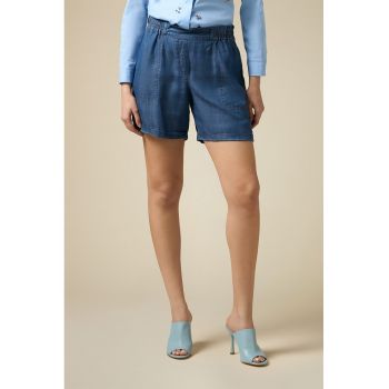 Pantaloni scurti de chambray cu buzunare