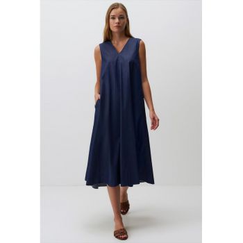 Rochie lejera midi cu buzunare laterale