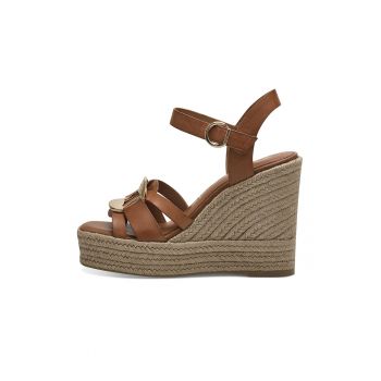 Sandale wedge de piele