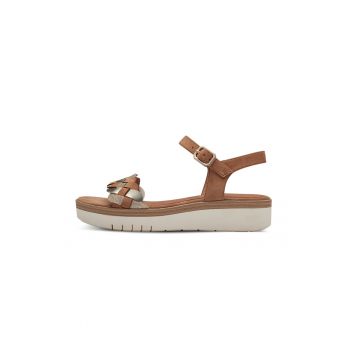 Sandale wedge de piele