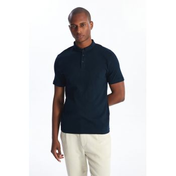 Tricou polo slim fit cu guler Mao