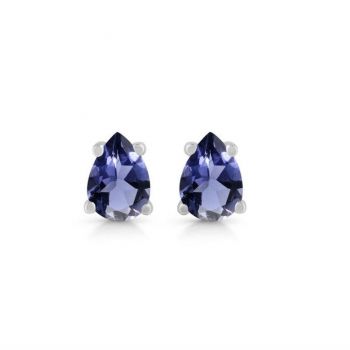 Cercei stud argint iolit 6 mm Pear