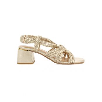 Sandale slingback de piele cu aspect impletit Maliq