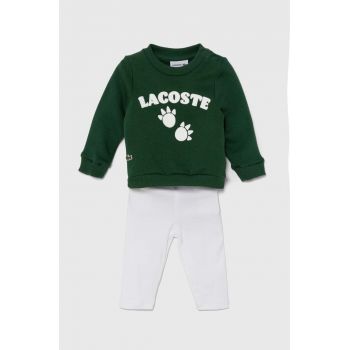 Lacoste set de bumbac pentru bebelusi culoarea verde