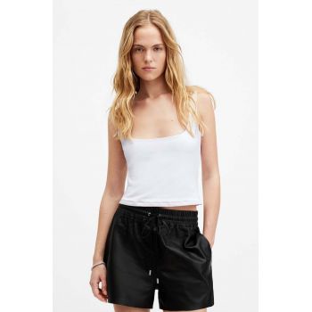 AllSaints top ANIE CAMI culoarea alb, neted, W058JA