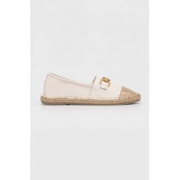 Answear Lab espadrile de piele culoarea bej