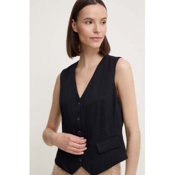 Dkny vesta culoarea negru, un singur rand de nasturi, P4DTUX09