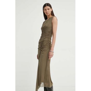 Gestuz rochie culoarea verde, maxi, mulata, 10909133