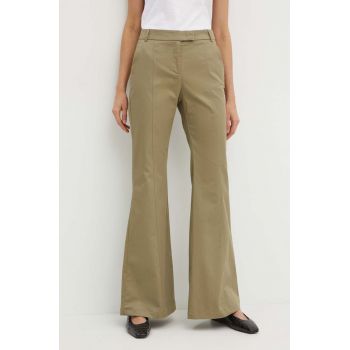 MAX&Co. pantaloni femei, culoarea verde, evazati, medium waist, 2416131014200