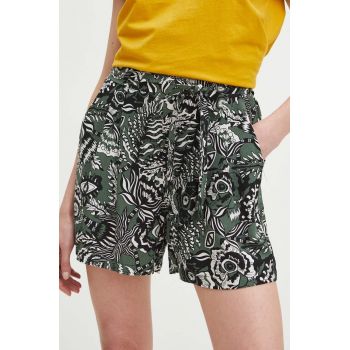 Medicine pantaloni scurti femei, culoarea verde, modelator, high waist