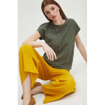 Medicine tricou din bumbac femei, culoarea verde