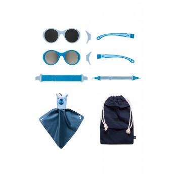 Ochelari de soare pentru copii MOKKI Click & Change, protectie UV, bleu, 0-2 ani, set 2 perechi