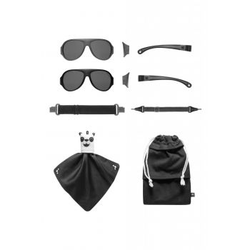 Ochelari de soare pentru copii MOKKI Click & Change, protectie UV, negru, 2-5 ani, set 2 perechi