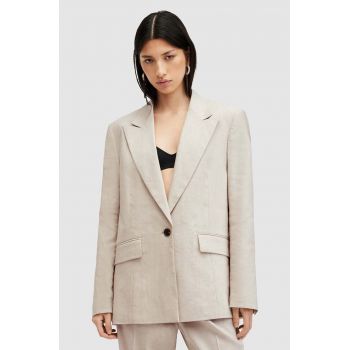 AllSaints sacou WHITNEY BLAZER culoarea bej, un singur rand de nasturi, neted, W016QA