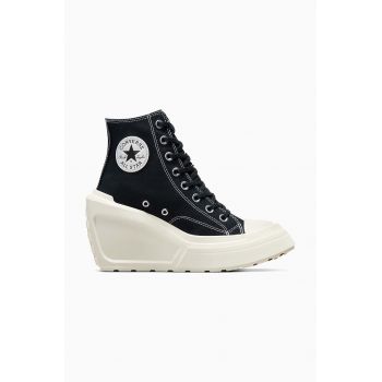 Converse tenisi Chuck 70 De Luxe Wedge femei, culoarea negru, A06478C