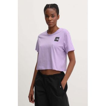 The North Face tricou din bumbac femei, culoarea violet, NF0A87NBQZI1 ieftin