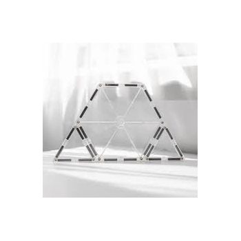 Set De Constructie Magnetic 34 De Piese Transparente Cu Forme Geometrice Clear  Magnetic Tiles