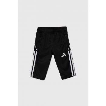 adidas Performance pantaloni scurti copii TIRO23L 3/4PNTY culoarea negru, cu imprimeu, talie reglabila, HS3552