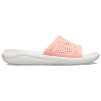 Papuci Crocs LiteRide Slide Pepene - Melon/White