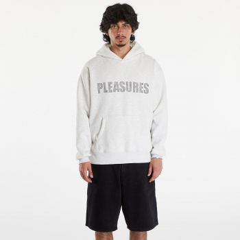 PLEASURES Rhinestone Impact Hoodie Light Heather Grey