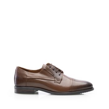Pantofi casual bărbați din piele naturală Leofex - 532 Cognac box ieftini