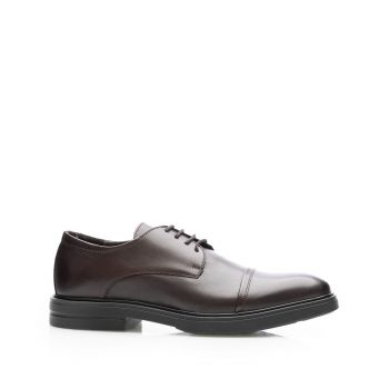 Pantofi casual bărbați din piele naturală Leofex - 665 Mogano Box ieftini