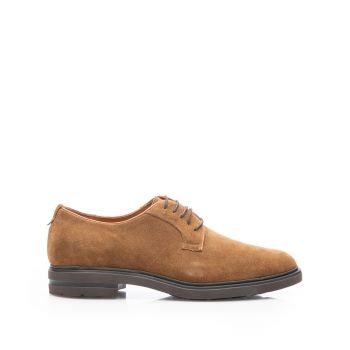 Pantofi casual bărbați din piele naturală, Leofex - 699 Cognac Velur ieftini