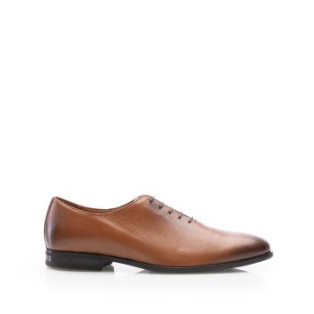 Pantofi eleganți bărbați din piele naturală, Leofex - 976-1 Cognac Box ieftini